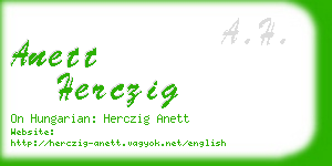 anett herczig business card